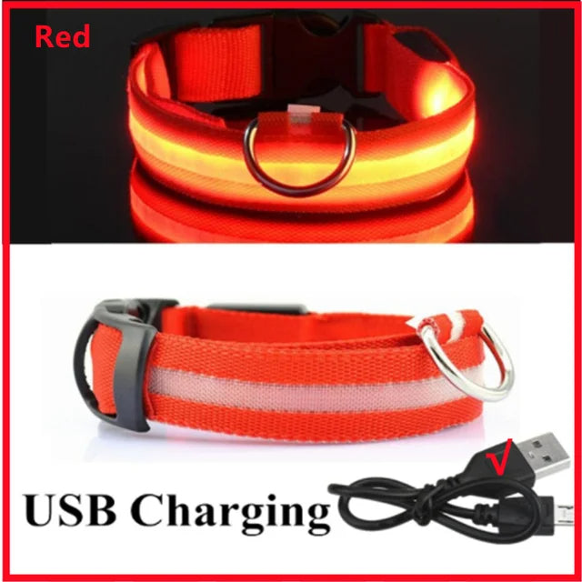 LED Glowing Dog Collars Rechargeable